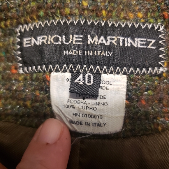 Vintage Enrique Martinez Women's Wool Tweed Blazer Made in Italy - Picture 6 of 9